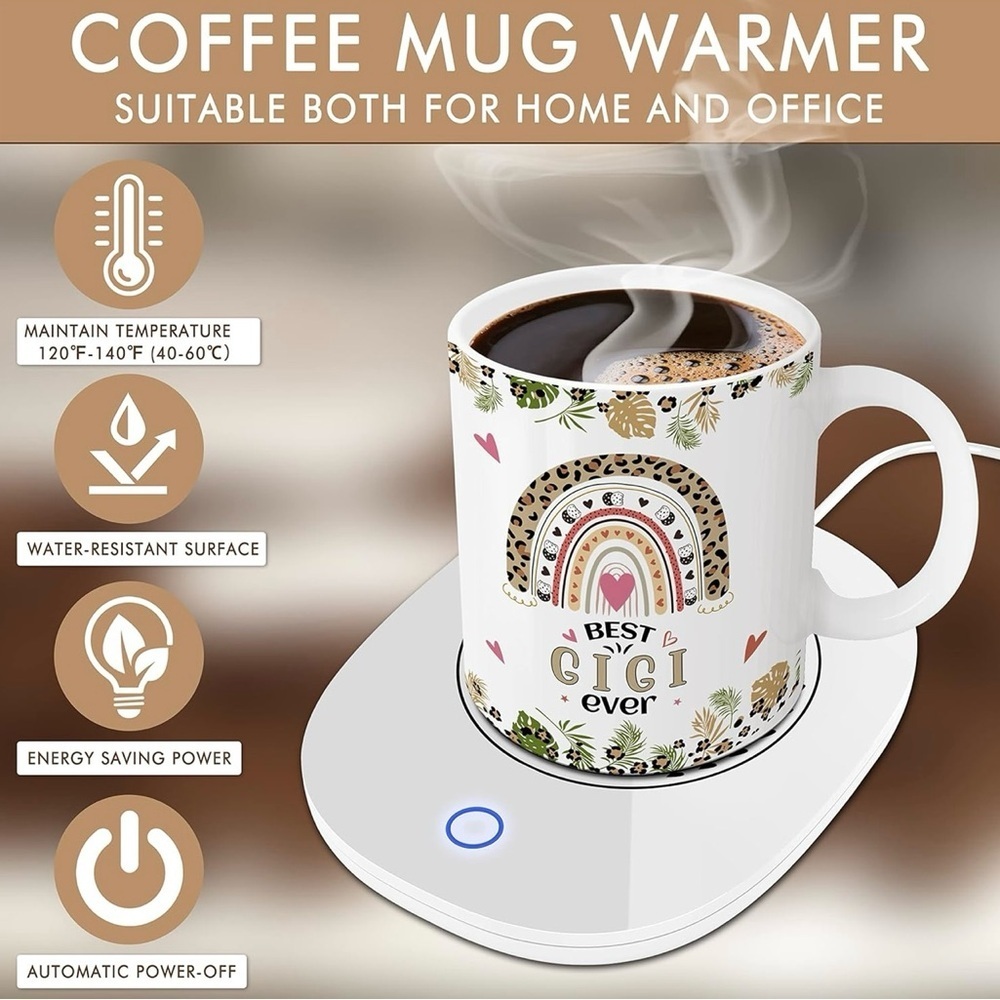 Gigi Mug & Warmer Set – Rainbow Heart Design | Grandma Gift, Christmas Gift NWT - Picture 7 of 8